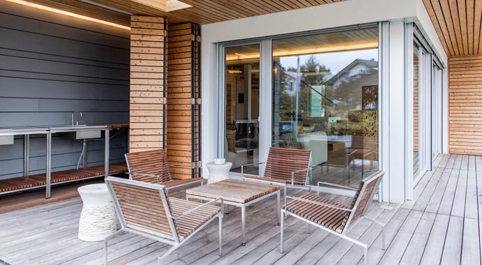 Griffner Fertighaus Musterhaus Salzburg Square Terrasse