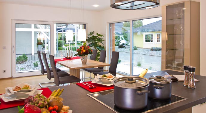 Fertighaus Weiss Musterhaus Plusenergiehaus Future Mannheim Küche