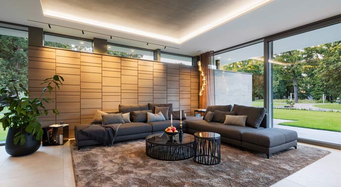 Wohnbereich Musterhaus Rheinau-Linx – Luxusvilla von WeberHaus