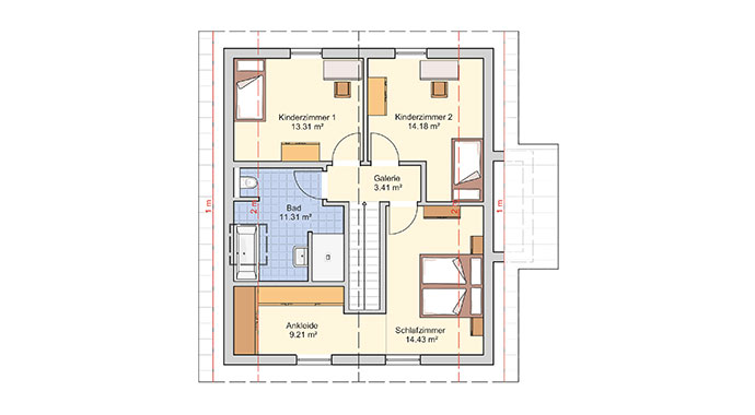 Grundriss Dachgeschoss Kundenhaus Seko von Fingerhut Haus