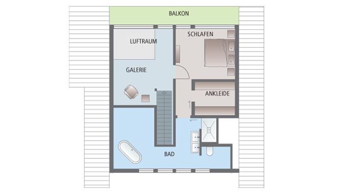 Meisterstück-Haus Ästhetik 20.13.060 Grundriss Dachgeschoss