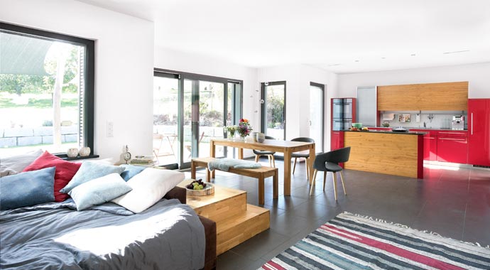 Wohnbereich Kundenhaus Elfenberg von SchwörerHaus