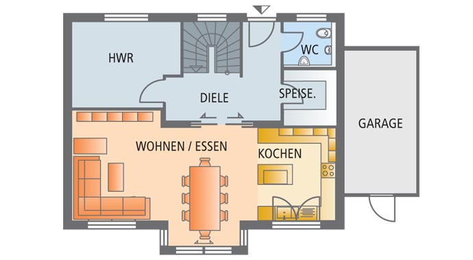 Luxhaus Landhaus 150 Grundriss Erdgeschoss