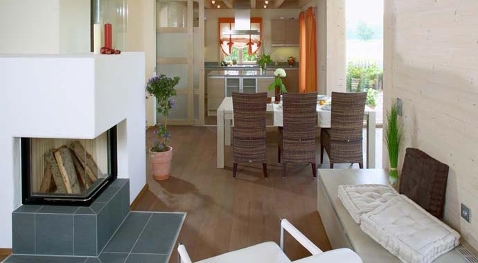 Sonnleitner Holzbauwerke Musterhaus Rosenheim Wohnbereich
