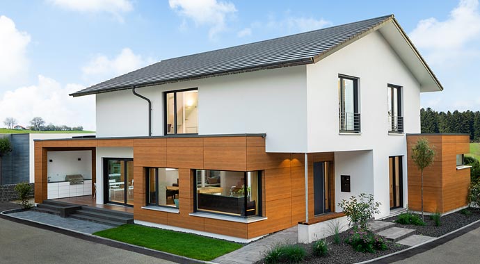 Außenansicht Musterhaus Fellbach von Bittermann & Weiss