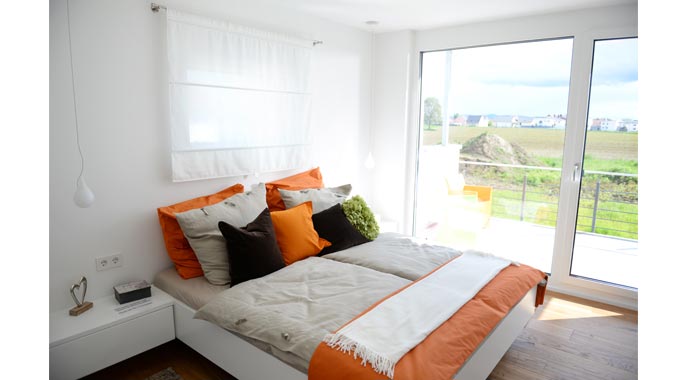 FBW Fertigbauwochner Musterhaus Rheinhausen Schlafzimmer