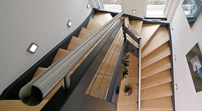 Fertighaus Weiss Musterhaus Erlangen Treppe