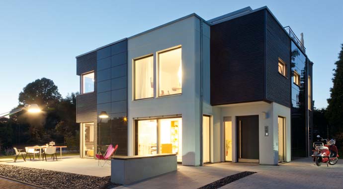 Außenansicht Plusenergiehaus Wuppertal von SchwörerHaus
