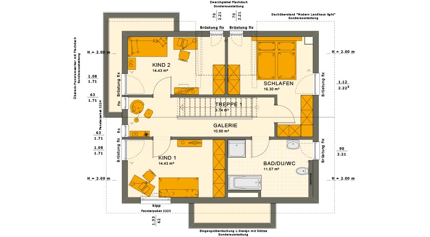 Living Haus Aktionshaus Sunshine 144 V4 Grundriss Obergeschoss