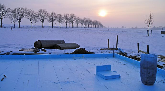 Fertigkeller lassen sich auch im Winter errichten