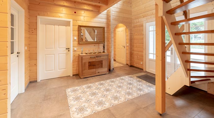 Treppenhaus Haus Steinfeld von Nordic-Haus Blockhäuser