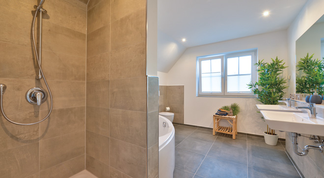 Musterhaus bei Koblenz Badezimmer