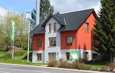 Helma Musterhaus in Zella-Mehlis Außenansicht