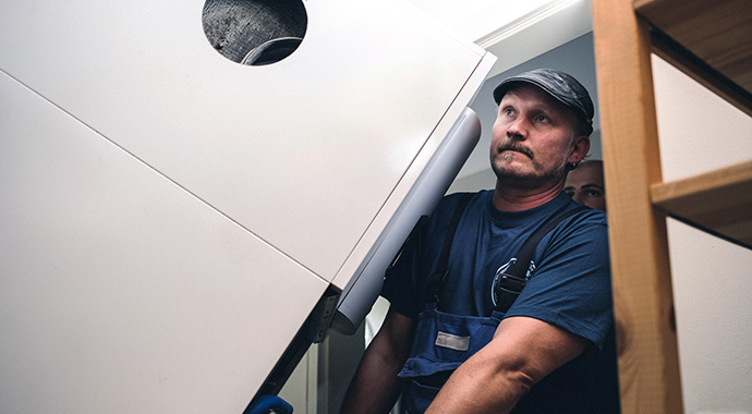 Wärmepumpe wird eingebaut | Bild: NIBE