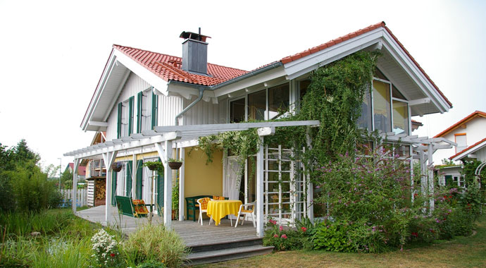 Holzhaus Rosskopf Haus Igling Außenansicht