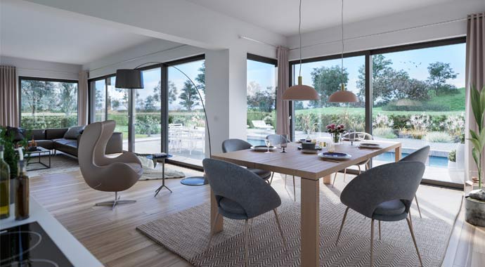 Wohnbereich Familienhaus Elea von Kern-Haus