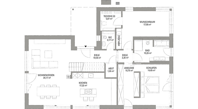 Grundriss Erdgeschoss CLARON 3.1790_i von KAMPA
