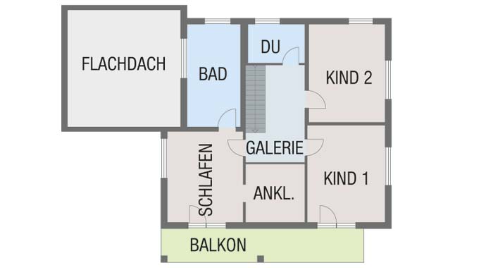Grundriss Oberbereich Bauhaus Anteo von Kern-Haus