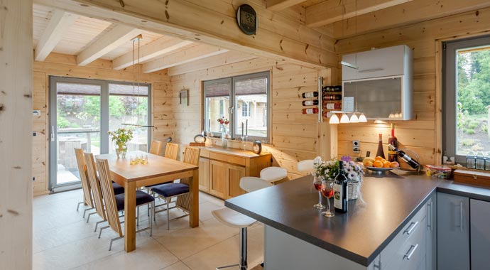 Fullwood Wohnblockhaus Haus Münsterland Essbereich & Küche