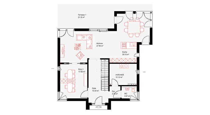 Okal Haus Musterhaus Köln-Frechen Grundriss Erdgeschoss