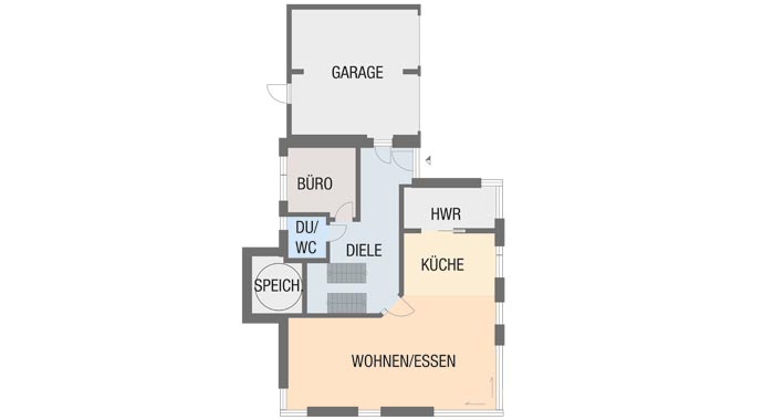 Grundriss Erdgeschoss Sonnenhaus Löwenstein von Poroton