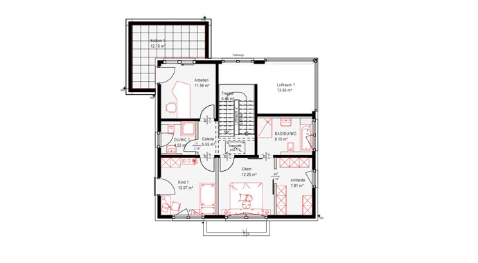 Musterhaus Ingolstadt von Okal Haus Grundriss OG