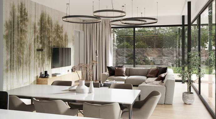 Wohnbereich Bungalow VISION 154 von Danwood VISION