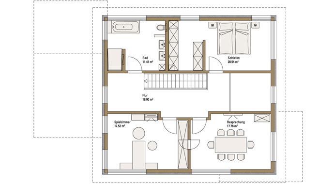 Fertighaus Weiss Musterhaus Plusenergiehaus Future Mannheim Dachgeschoss
