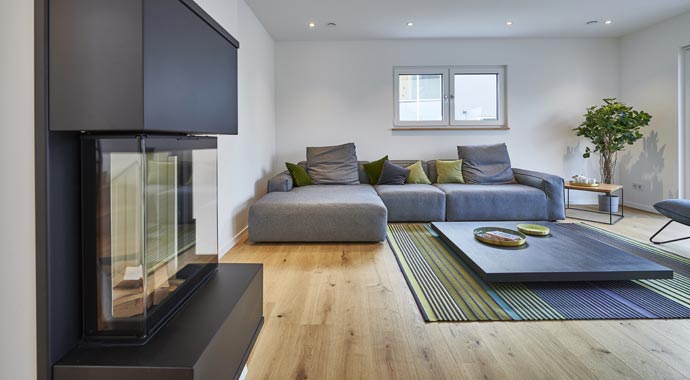 Wohnbereich Musterhaus Günzburg von Fertighaus Weiss