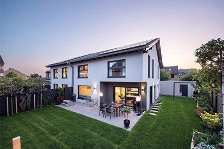 Außenansicht Doppelhaus Duo 258 von FingerHaus Außenansicht Doppelhaus Duo 258 von FingerHaus