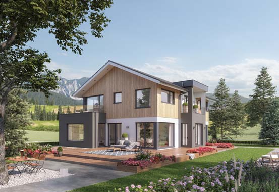 Außenansicht Musterhaus Schwarzwald von Schwabenhaus