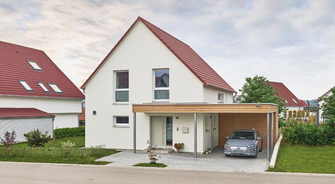 Außenansicht Aktionshaus Vision 127 von Fertighaus WEISS