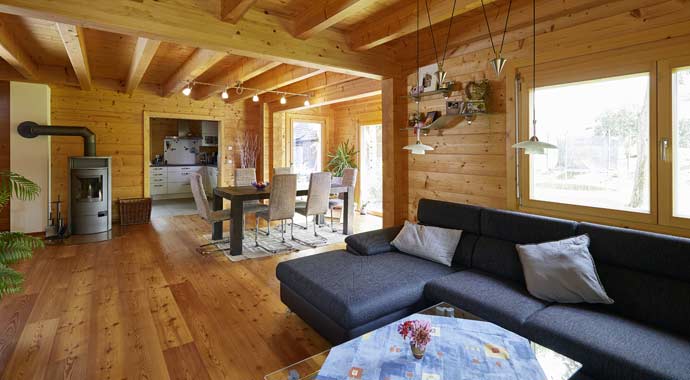 Rems-Murr-Holzhaus Haus Rosengarten Wohnbereich