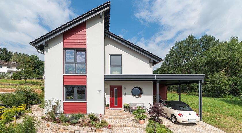 FingerHaus Familienidylle unterm Pultdach Außenansicht