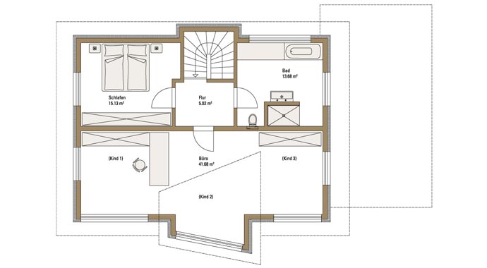 Fertighaus Weiss Musterhaus Erlangen Dachgeschoss