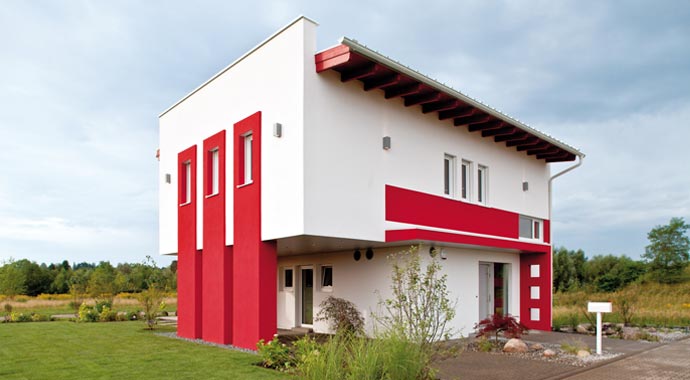 Elk Fertighaus Musterhaus Comfort 164 Trendline Außenansicht