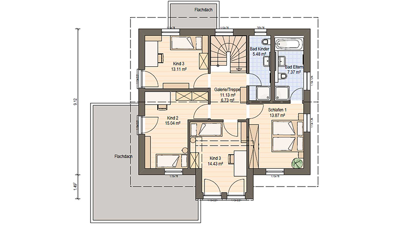 Haas Fertigbau Haas S 155 B Grundriss Obergeschoss