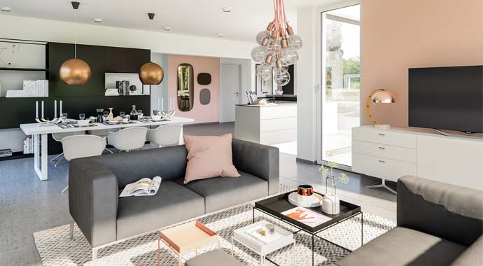 Wohnbereich Stadtvilla CONCEPT-M 154 Hannover von Bien-Zenker