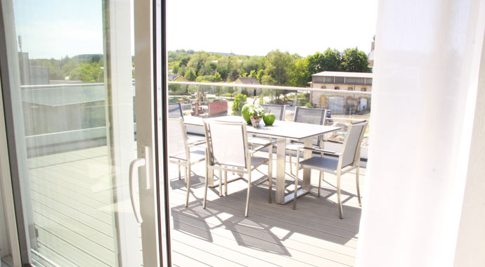 Terrasse Musterhaus Seegarten von FischerHaus