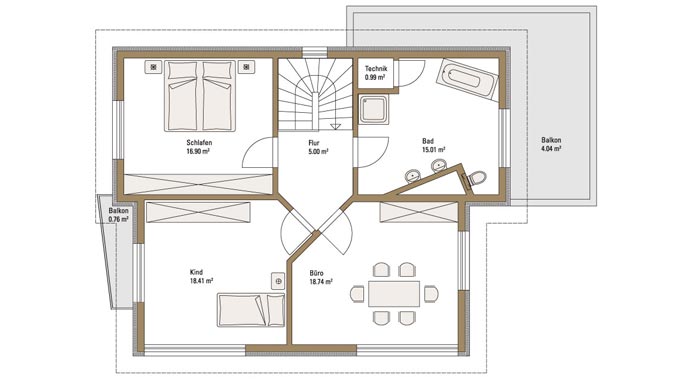 Fertighaus Weiss Plusenergiehaus Fellbach Emotion Obergeschoss