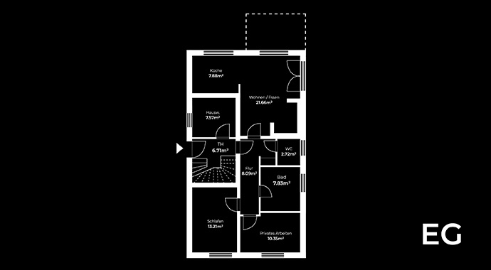 Grundriss Erdgeschoss Premium 71-79 von FAVORIT Massivhaus