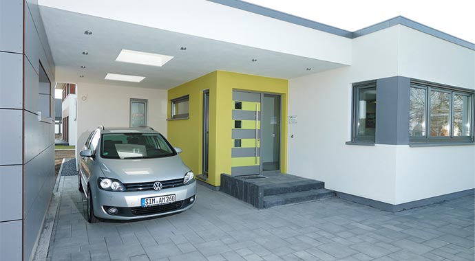 Büdenbender Hausbau Musterhaus Finess Eingang