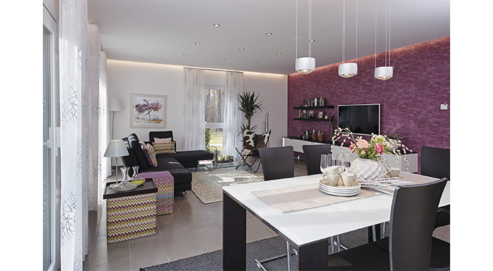 WeberHaus Ausstellungshaus Rheinau-Linx generation 5.5 Wohnzimmer