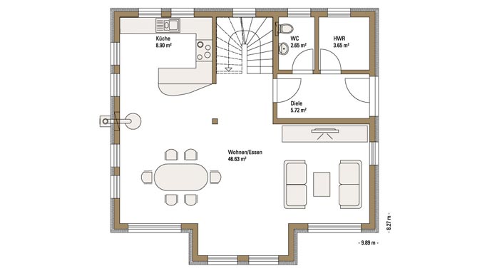 Fertighaus Weiss Musterhaus Vision Erdgeschoss