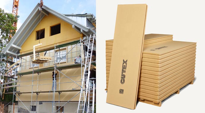 Fassadendämmung Gutex Holzfaserdämmplatten