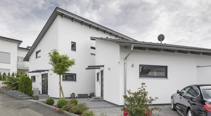 Luxhaus Pultdachhaus Klassik 233 Außenansicht