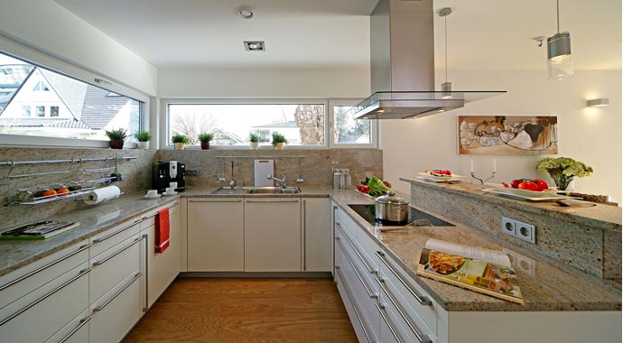 Fertighaus Weiss Plusenergiehaus Fellbach Emotion Küche