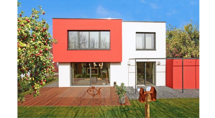 Musterhaus München von Rötzer-Ziegel-Element-Haus Außenansicht