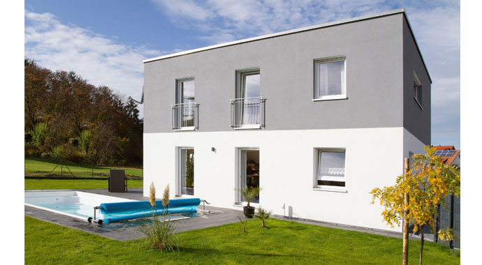 Außenansicht ICON Cube von Dennert Massivhaus