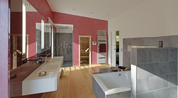 Luxhaus Musterhaus Georgsgmünd Badezimmer